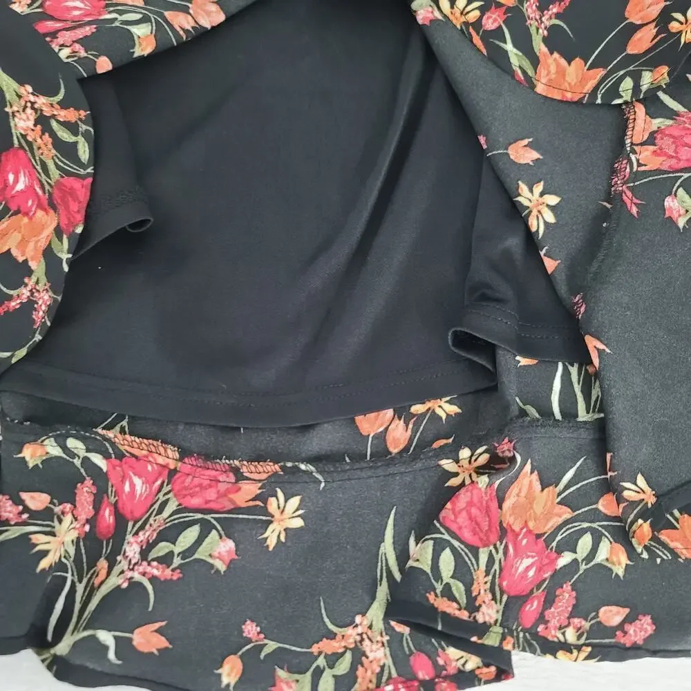 Mi Ami Ginger floral wrap dress black floral Size XS Whimsigoth Feminine Office - Picture 6 of 10